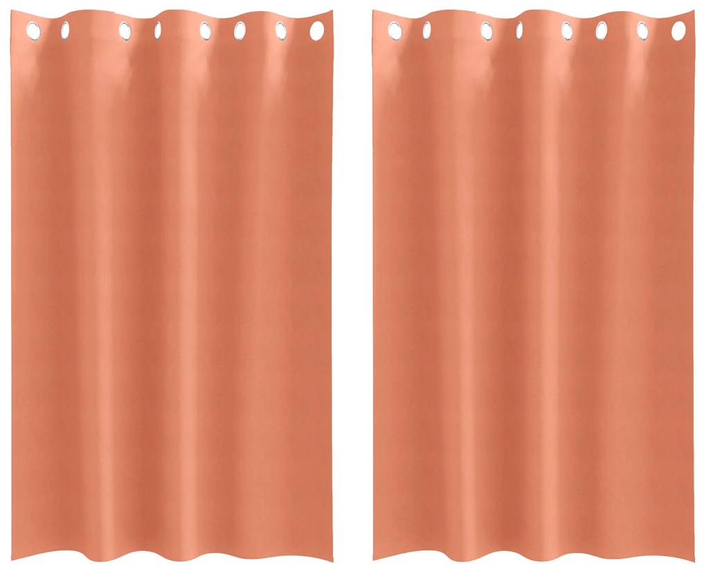 vidaXL Κουρτίνες με κουρτίνες 2 pcs Τερακότα 175 x 140 εκ. Πολυεστέρας