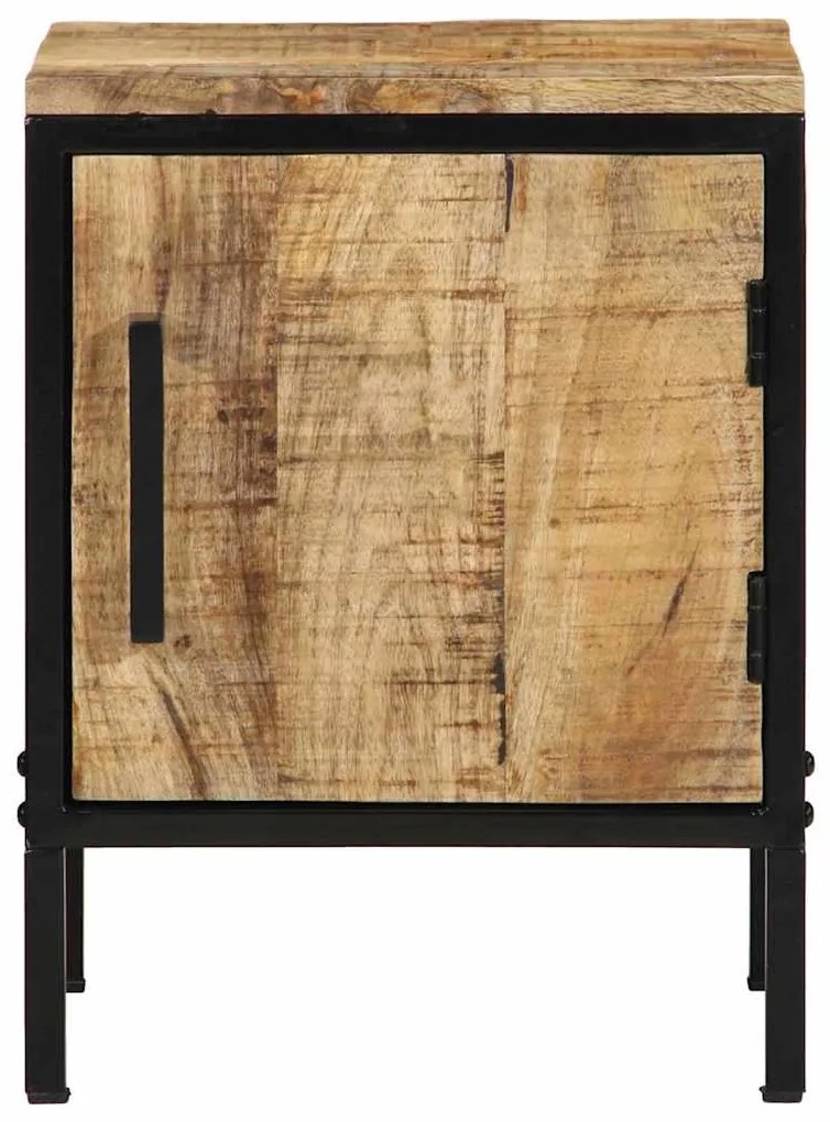 vidaXL Κομοδίνο Καφέ και μαύρο 30 x 30 x 40 cm Μασίφ ξύλο μάνγκο