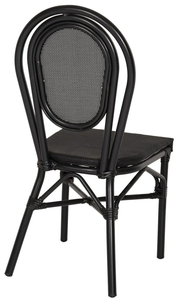 Καρέκλα TRENT C5052 Αλουμινίου Bamboo Look με Textline Μαύρη 45x57x88 εκ. 45x57x88 εκ.