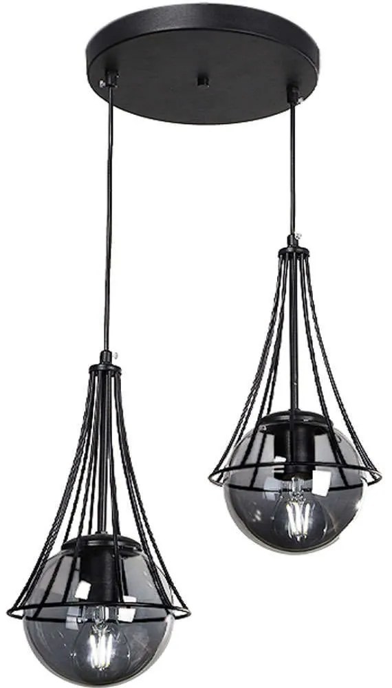 Φωτιστικό Οροφής Chavi 0124517 40x40x80cm 2xE27 60W Black Megapap Metal
