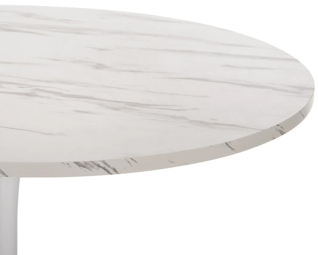 ΤΡΑΠΕΖΙ ΤΡΑΠΕΖΑΡΙΑΣ ΣΤΡΟΓΓΥΛΟ WHITE MARBLE HM9422.01 Φ120x74Yεκ. - 0615140 - HM9422.01