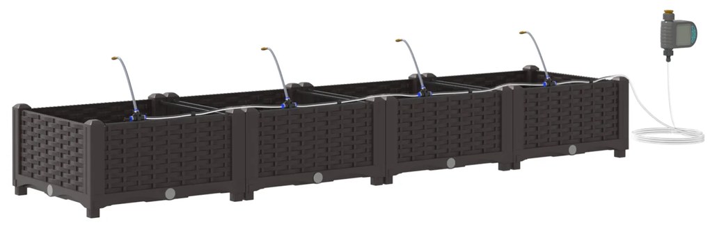 vidaXL Γλάστρες Κήπου 1 τεμ Καφέ 160 x 40 x 22 cm Πλαστικό