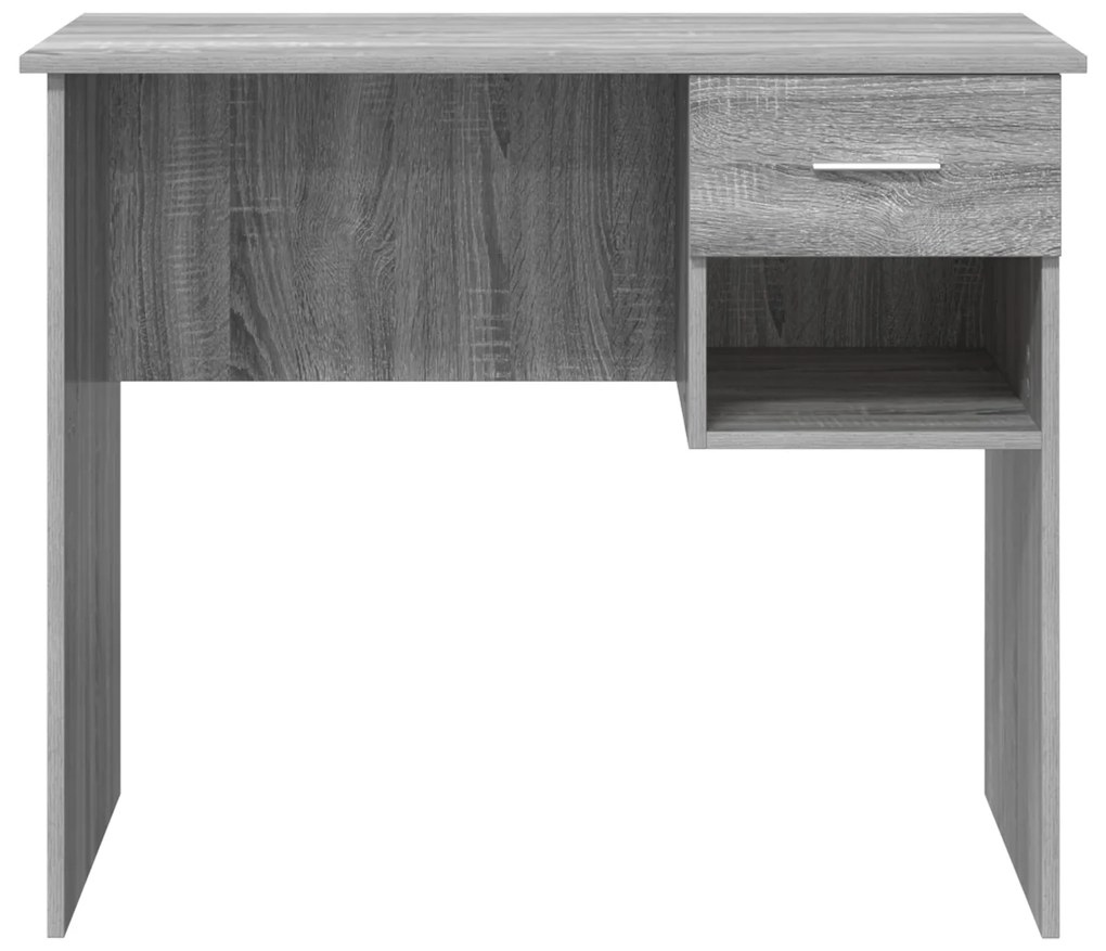 vidaXL Γραφείο με Αποθήκη Γκρι Sonoma 90x49.5x75 cm Επεξεργασμένο Ξύλο