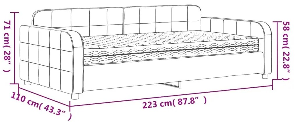 Καναπέ Κρεβάτι με Στρώμα Σκούρο πράσινο 100x200εκ. Βελούδινος - Πράσινο