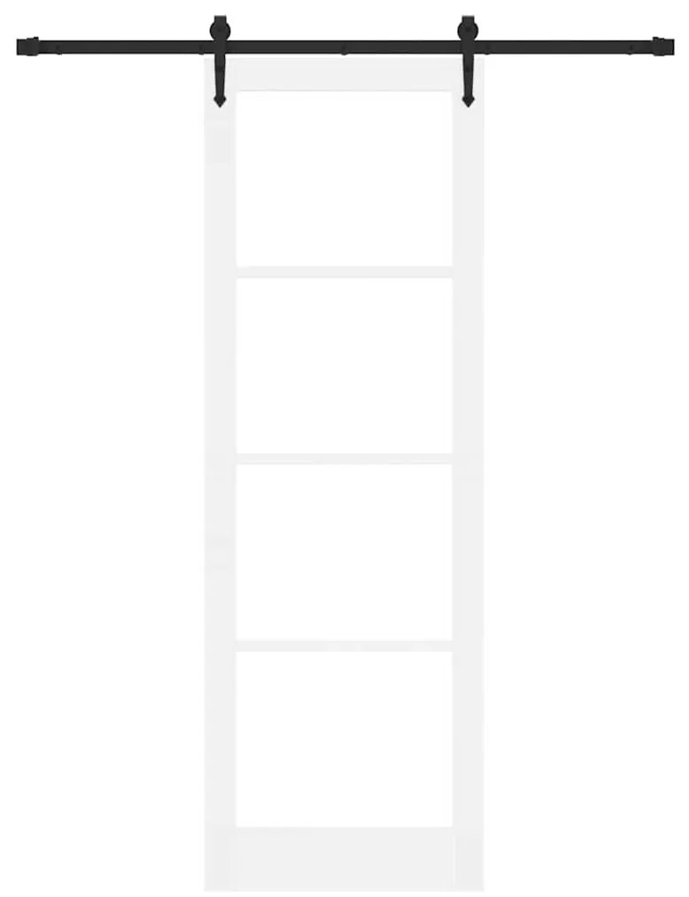 vidaXL Ολισθητή Πόρτα Λευκό 78 x 232 cm Ξύλο και μέταλλο