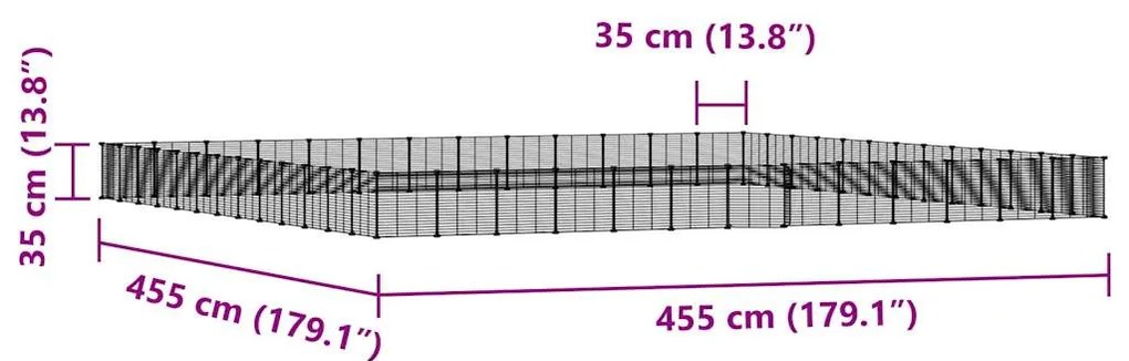 vidaXL Κλουβί Κατοικίδιων με 52 Πάνελ + Πόρτα Μαύρο 35 x 35εκ Ατσάλινο