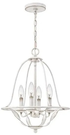 Πολυέλαιος Κρεμαστό Φωτιστικό 4xE14 Bradbury Elstead Lighting-QZ-BRADBURY-4P-AWH-Λευκό QZ-BRADBURY-4P-AWH