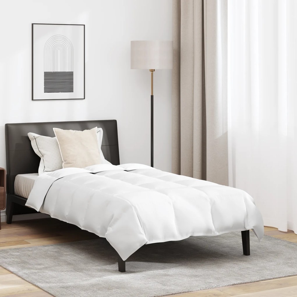 vidaXL Πάπλωμα με μαξιλάρι 2 pcs Λευκό 135 x 200 cm Πούπουλο