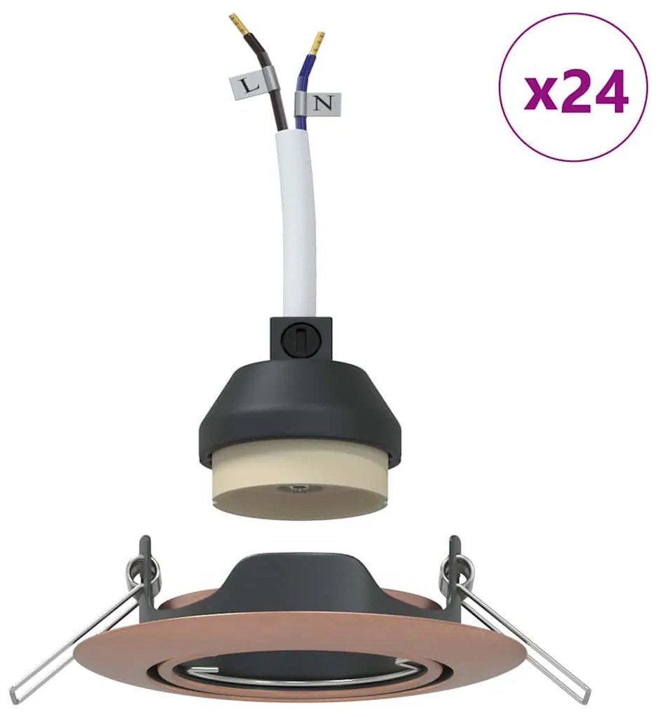 vidaXL Spotlights με προβολείς Χάλκινο 9 x 9 εκ. Μέταλλο
