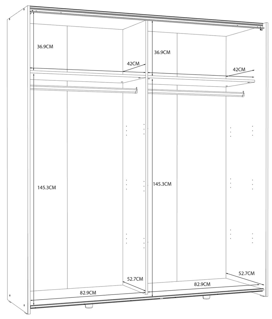 ΝΤΟΥΛΑΠΑ ΣΥΡΟΜΕΝΗ 2ΦΥΛΛΗ MEGAN HM2366.05 ΛΕΥΚΟ ΚΑΡΥΔΙ 170,3x61,2x190,5Υ εκ. - HM2366.05