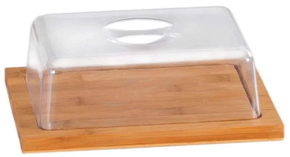 Τυριέρα Μπαμπού Με Καπάκι 58643 25x20x8cm Natural-Clear Kesper Bamboo