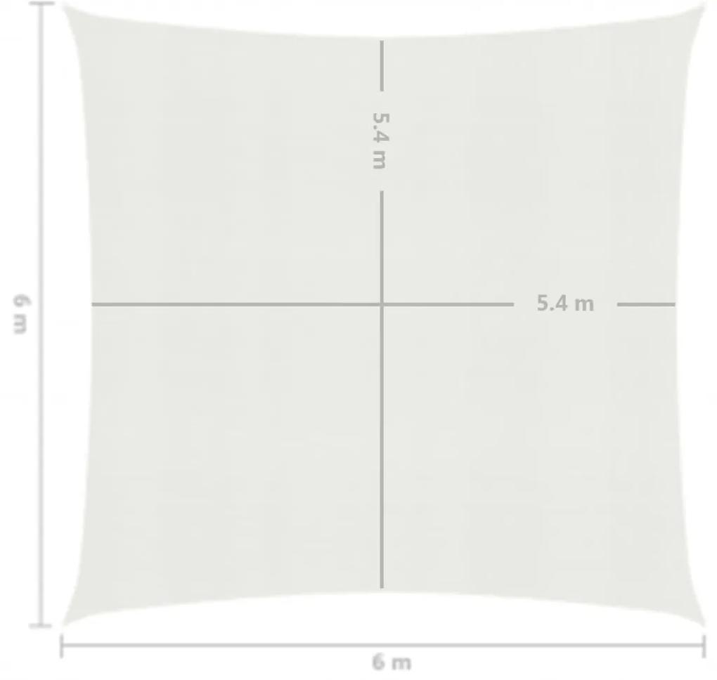 vidaXL Πανί Σκίασης Λευκό 6 x 6 μ. από HDPE 160 γρ./μ²