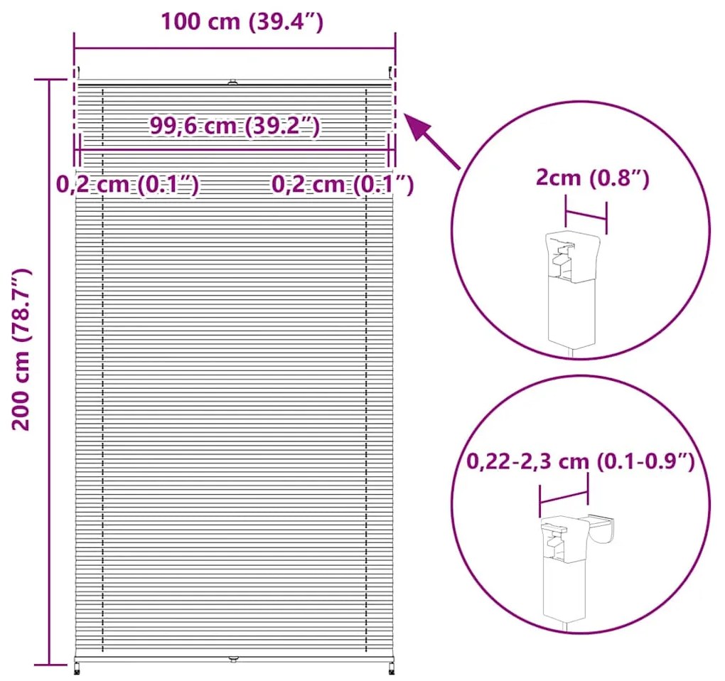 Σύστημα Σκίασης Πλισέ Κρεμ 100 x 200 εκ. 240644
