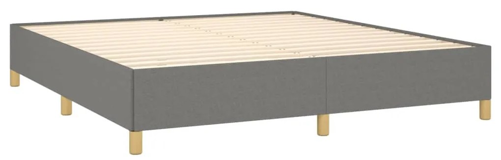 Κρεβάτι Boxspring με Στρώμα Σκούρο Γκρι 180x200 εκ Υφασμάτιν - Γκρι