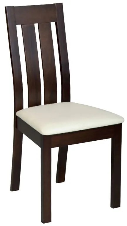 REGO Καρέκλα Οξιά Σκούρο Καρυδί, PVC Εκρού  45x52x97cm Ε771,2