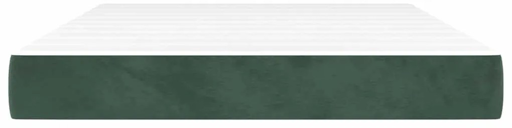 vidaXL Στρώμα με Pocket Springs Σκούρο Πράσινο 140x210x20εκ. Βελούδινο