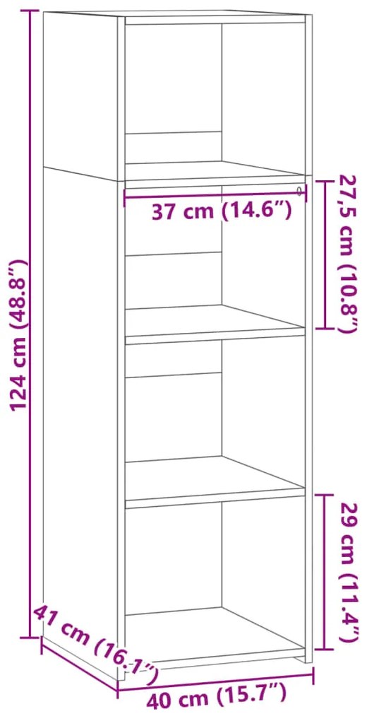 Ντουλάπι Sonoma Δρυς 40x41x124 εκ. από Επεξεργασμένο Ξύλο - Καφέ