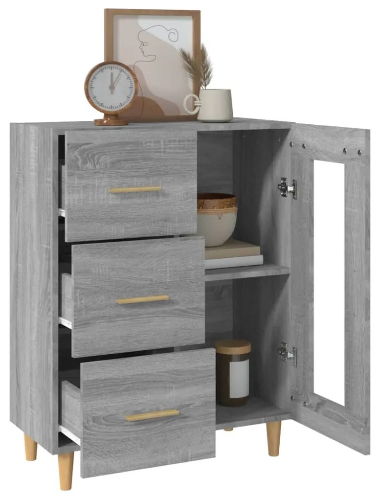 vidaXL Ντουλάπι Γκρι Sonoma 69,5 x 34 x 90 εκ. από Επεξεργασμένο Ξύλο