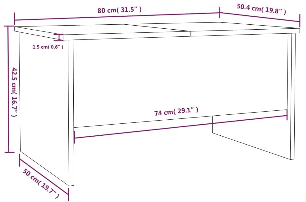 ΤΡΑΠΕΖΑΚΙ ΣΑΛΟΝΙΟΥ SONOMA ΔΡΥΣ 80X50X42,5 ΕΚ ΕΠΕΞΕΡΓΑΣΜΕΝΟ ΞΥΛΟ 809731