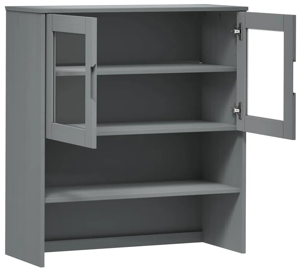 vidaXL Πάνω Μέρος Ντουλαπιού MOLDE Γκρι 90x35x100 εκ. Μασίφ Πεύκο