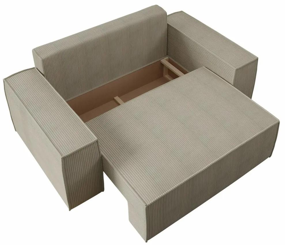 Καναπές κρεβάτι Clovis 107, Αριθμός θέσεων: 2, Αποθηκευτικός χώρος, Ανοιχτό καφέ, 94x188x104cm, 79 kg, Πόδια: Πλαστική ύλη, Ξύλο: Πεύκο | Epipla1.gr