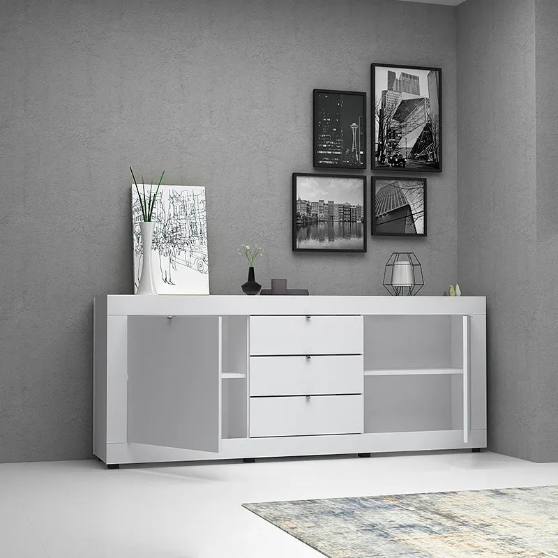 Μπουφές Ocean Megapap χρώμα λευκό 210x45x86εκ.