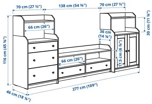 HAUGA συνδυασμός TV/αποθήκευσης 193.884.35