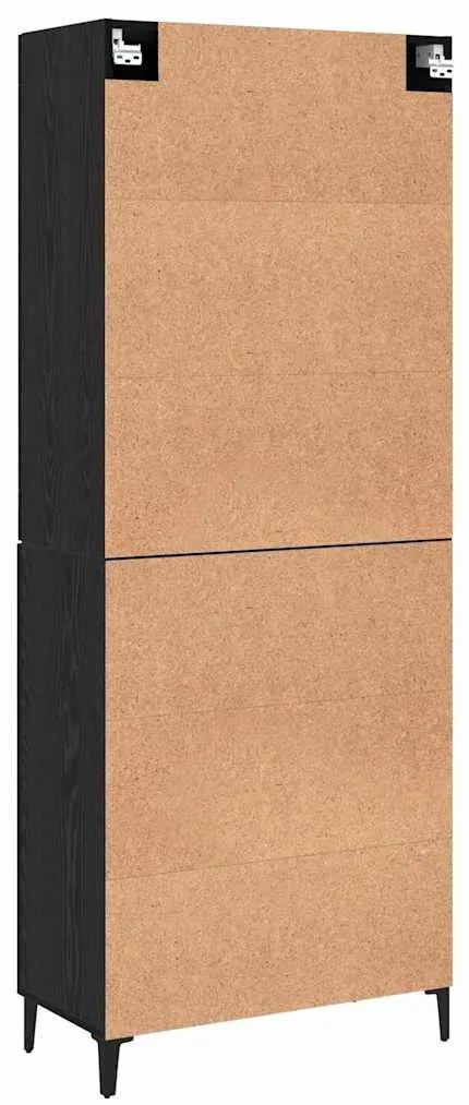 vidaXL Highboard 2 pcs Μαύρη Οξυά Επεξεργασμένο ξύλο