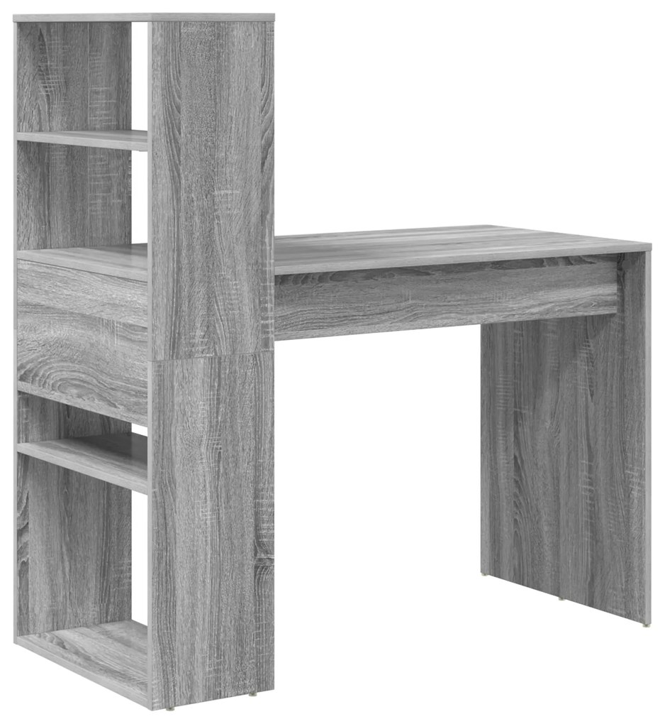 vidaXL Γραφείο με Αποθήκευση Γκρι Σονόμα 113x54x120 εκ. Επεξεργασμένο Ξύλο