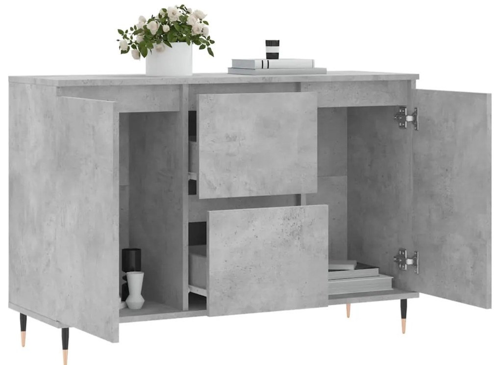vidaXL Μπουφές Γκρι Σκυροδέματος 104x35x70 εκ. από Επεξεργασμένο Ξύλο