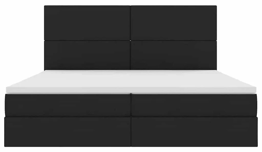 vidaXL Κρεβάτι με αποθηκευτικό χώρο και LED Μαύρο 200 x 200 cm