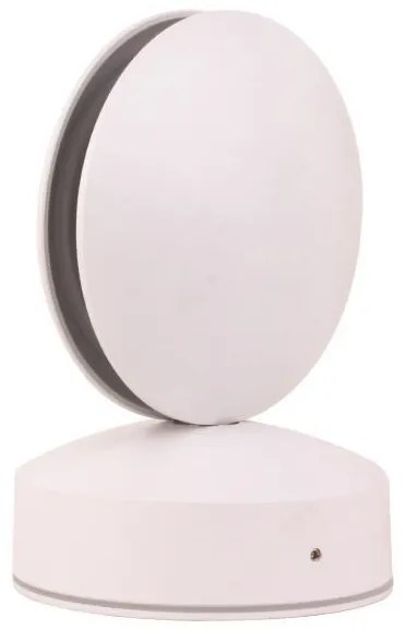 ARTE ILLUMINA ΦΩΤΙΣΤΙΚΟ ΤΟΙΧΟΥ ΣΤΡΟΓΓΥΛΟ LED 8W Φ110X120X165 3000K IP65 ΛΕΥΚΟ PLUS Eurolamp 145-20227