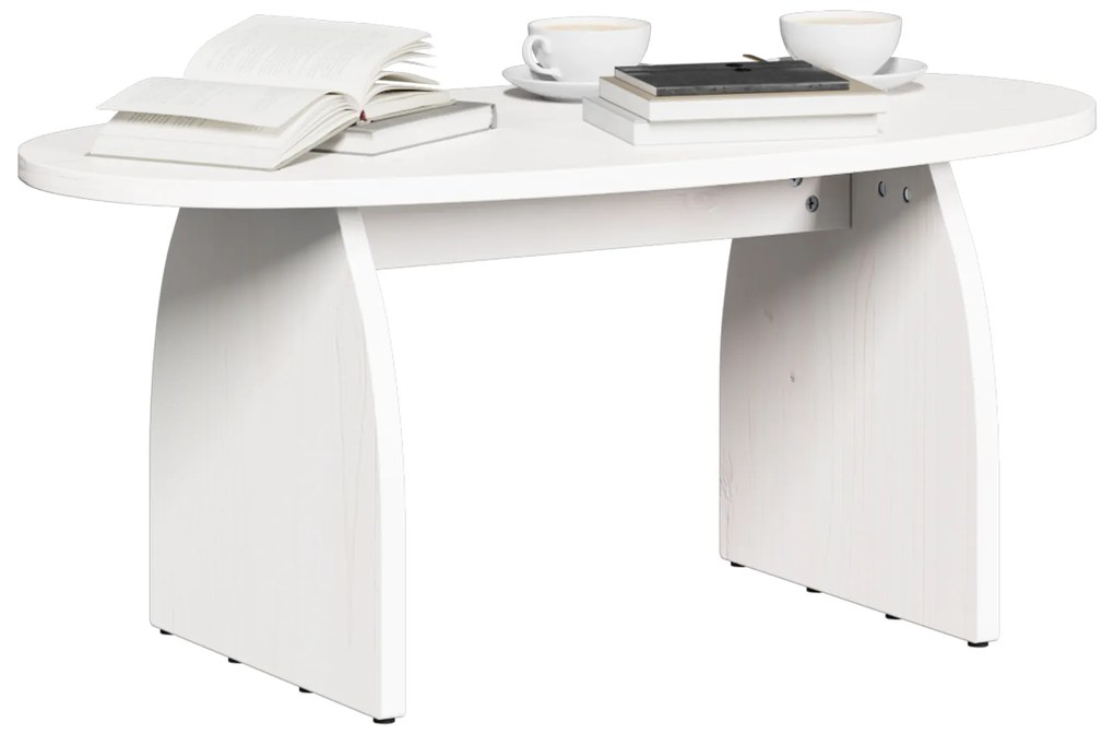 vidaXL Τραπεζάκι σαλονιού Λευκό 80 x 40 x 35 cm Συμπαγές ξύλο πεύκου