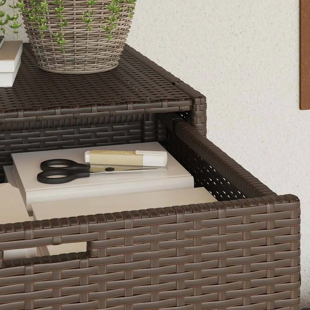 vidaXL Ντουλάπι Αποθήκευσης Κήπου Καφέ 105x55x113 εκ. Συνθετικό Ρατάν