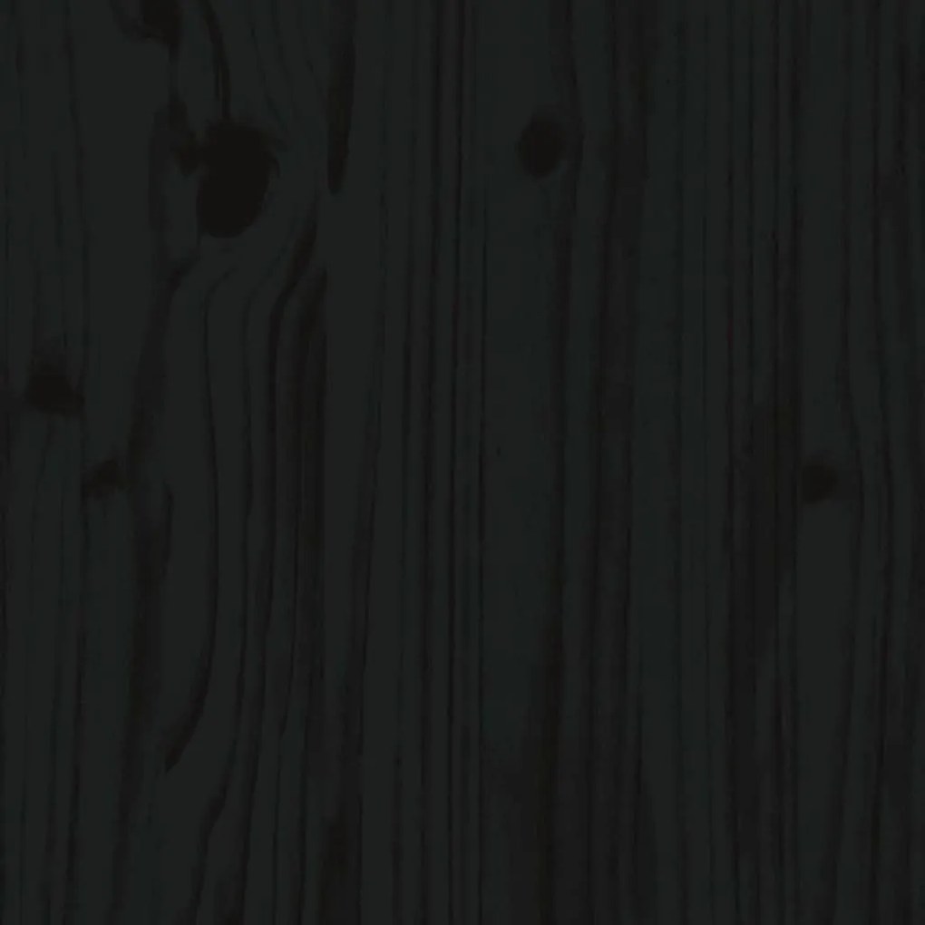 Ζαρντινιέρα Παγκάκι Μαύρο 180x36x63 εκ. από Μασίφ Ξύλο Πεύκου - Μαύρο