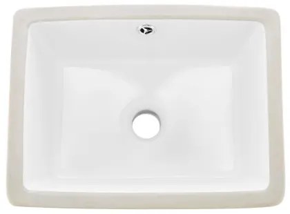 VEVOR Undermount Bathroom Sink, 400 x 305 mm Rectangular White Ceramic Vessel Sink with Overflow Hole, Under Counter Drop in Modern Lavatory Vanity Bath Wash Bowl Basin, Rectangle for Small Space