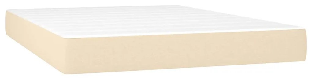 vidaXL Κρεβάτι Boxspring με Στρώμα Κρεμ 140x200 εκ. Υφασμάτινο