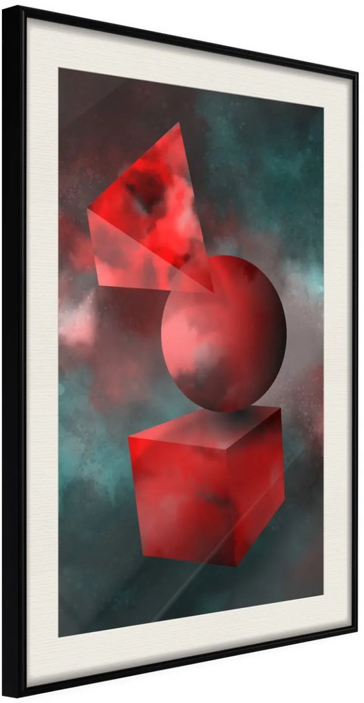 Αφίσα - Red Solid Figures - 30x45 - Μαύρο - Με πασπαρτού