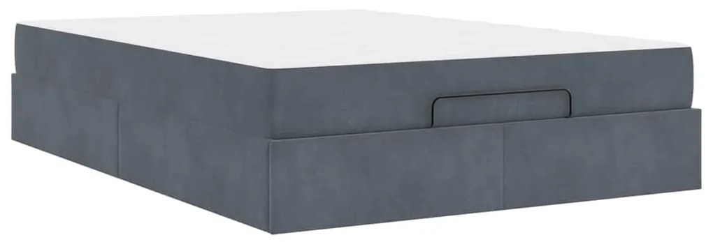 vidaXL Σκελετός Κρεβατιού Άλλο Σκούρο γκρι 160 x 200 cm Βελούδο