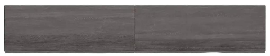 vidaXL Ράφι Τοίχου Σκούρο Καφέ 220x40x(2-6) εκ. Επεξ. Μασίφ Ξύλο Δρυός