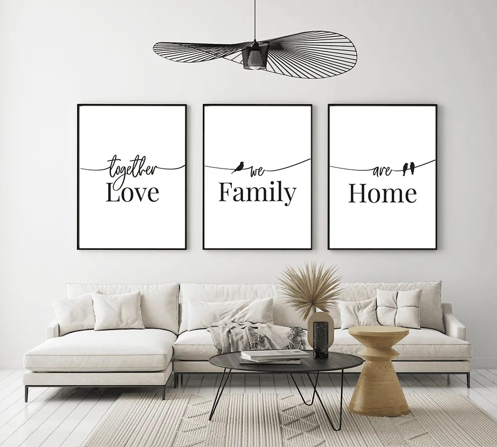 Σετ Πόστερ &amp;  Κάδρο Love, Family, Home  PST121 21x30cm Εκτύπωση Πόστερ (χωρίς κάδρο)