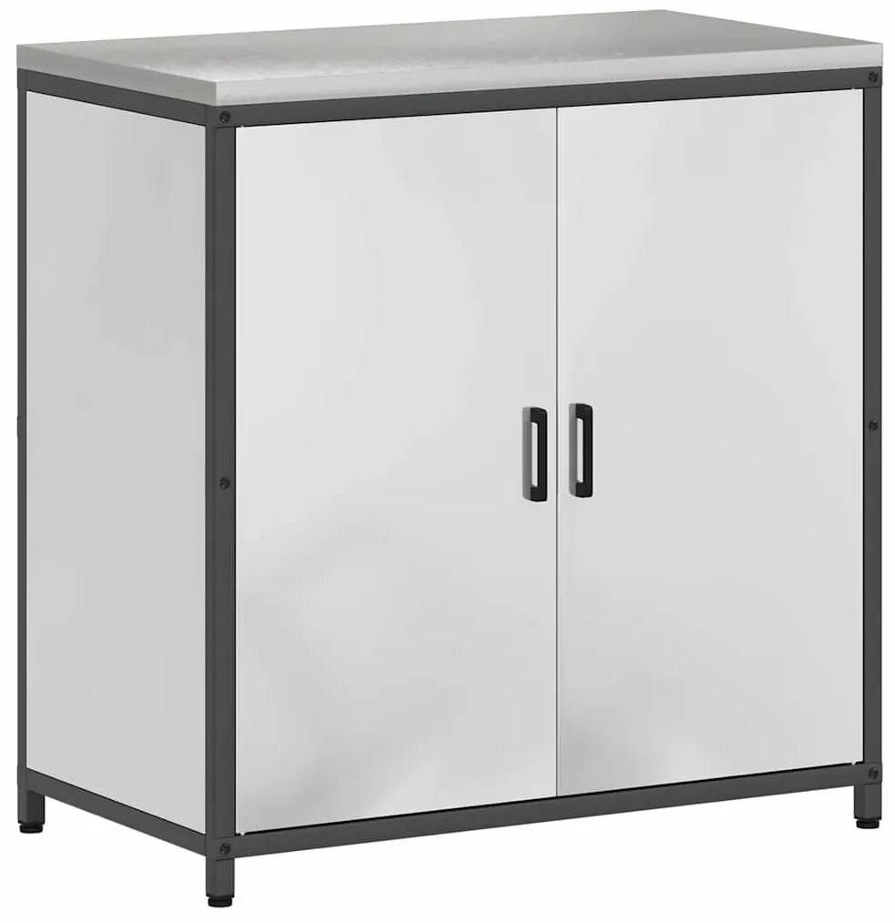 vidaXL Σετ Αποθήκευσης Κουζίνας με ράφι 2 pcs Ασημί 150 x 50 x 92 εκ.
