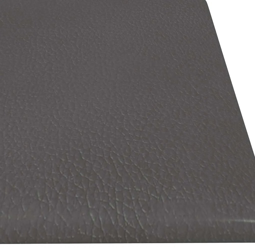 vidaXL Πάνελ Τοίχου 12 τεμ. Γκρι 60 x 15 εκ. 1,08 μ² Συνθετικό Δέρμα