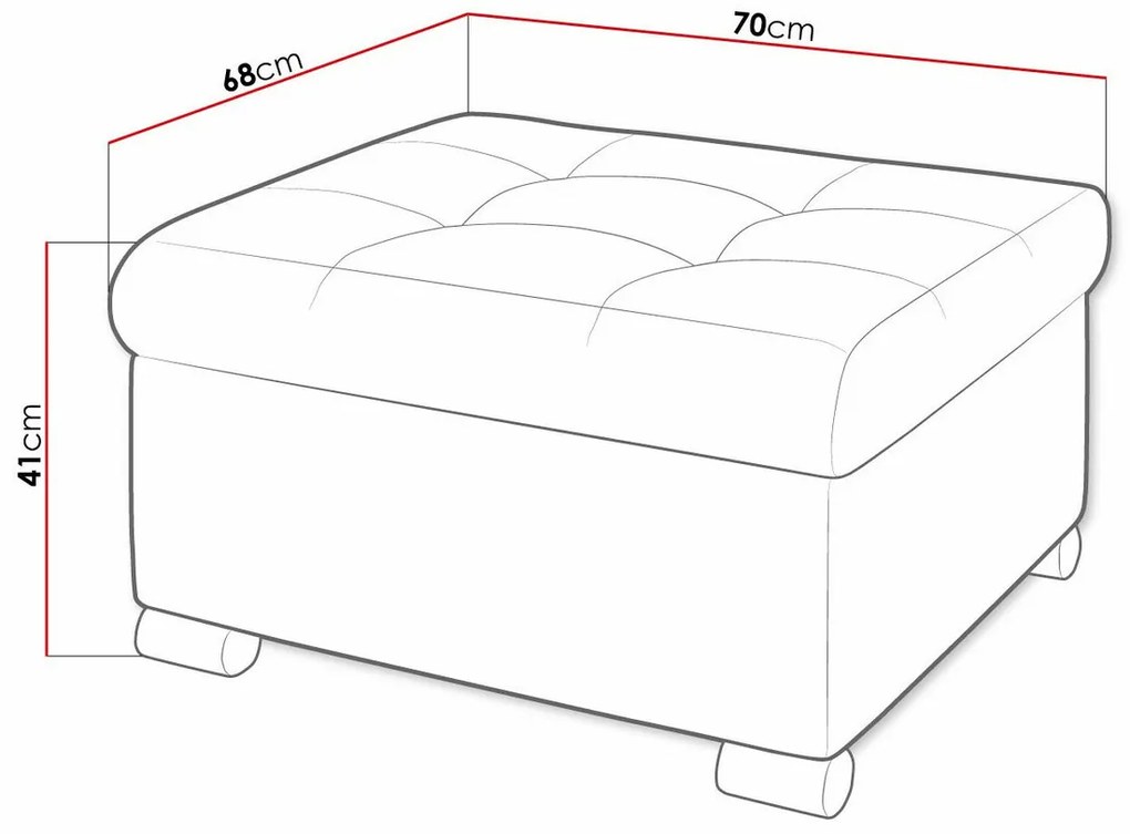 Σκαμπό σαλονιού Comfivo 115, Κόκκινο, 41x68x70cm, 15 kg, Ταπισερί, Πόδια: Πλαστική ύλη | Epipla1.gr