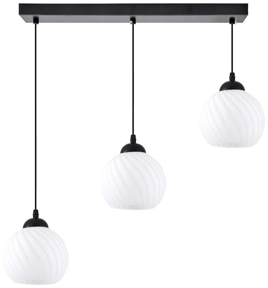 Φωτιστικό Οροφής Swirl 77-8198 3xE27 60W Black-White Homelighting Μέταλλο