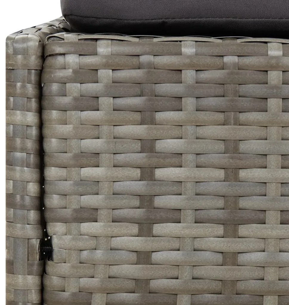 vidaXL Ξαπλώστρα - Κρεβάτι Κήπου Γκρι 110x200 εκ. Συνθετικό Ρατάν