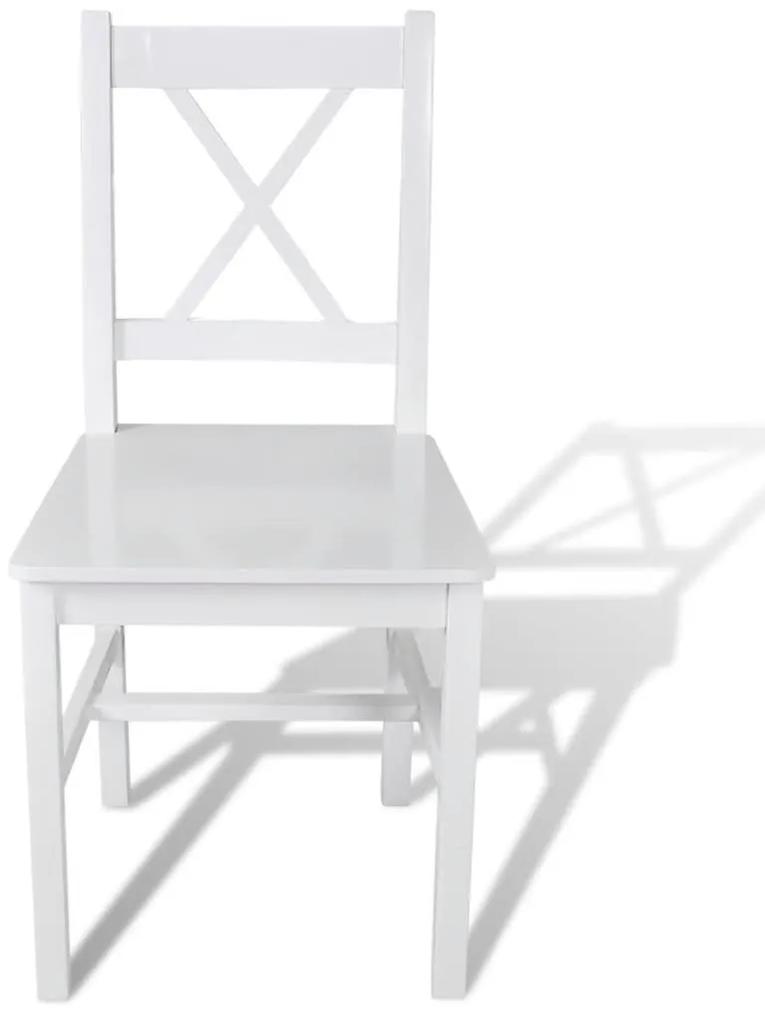 Καρέκλες Τραπεζαρίας 2 τεμ. Λευκές από Ξύλο Πεύκου - Λευκό