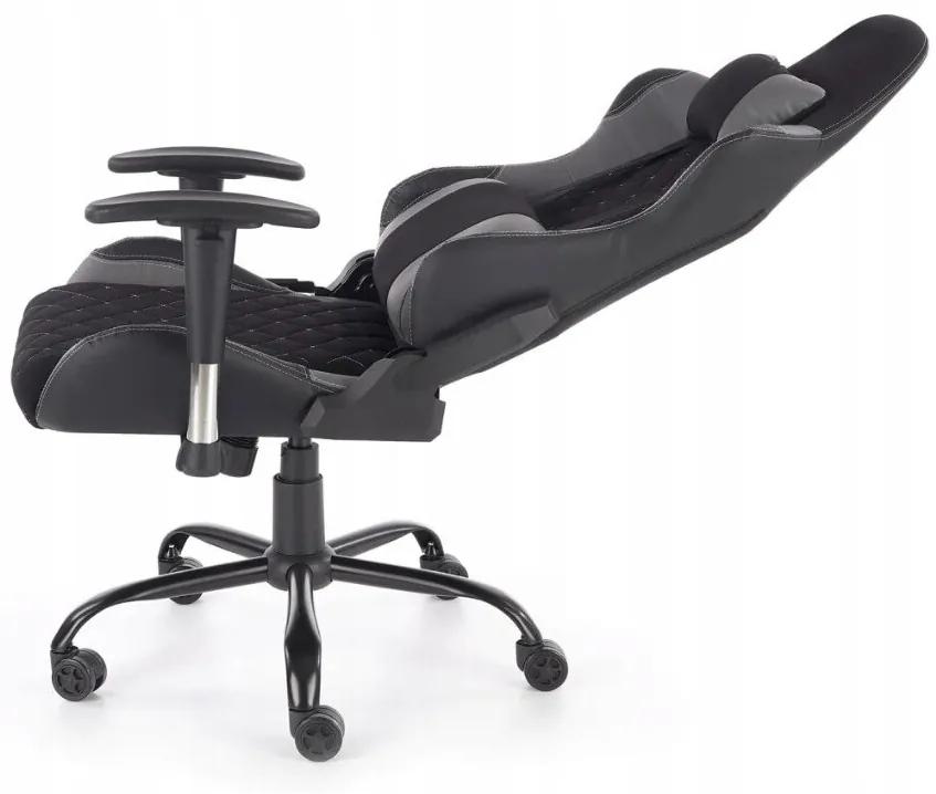 Καρέκλα gaming Houston 1431, Μαύρο, Γκρι, 127x69x62cm, 22 kg, Με μπράτσα, Με ρόδες, Μηχανισμός καρέκλας: Κλίση | Epipla1.gr