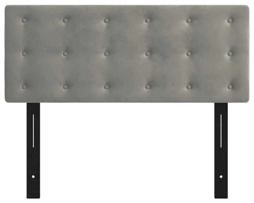 vidaXL Κεφαλάρι Ανοιχτό Γκρι Βελούδο 100x5x78/88 εκ.