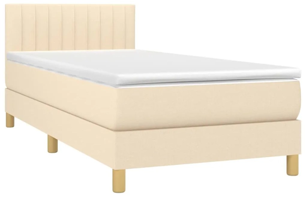 ΚΡΕΒΑΤΙ BOXSPRING ΜΕ ΣΤΡΩΜΑ ΚΡΕΜ 90X200 ΕΚ.ΥΦΑΣΜΑΤΙΝΟ 3140750